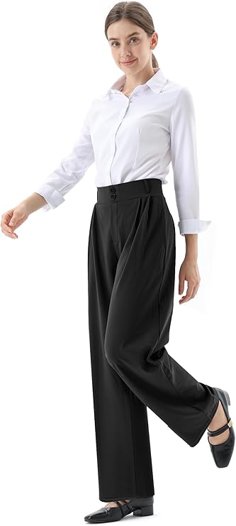 Womens Wide Straight Leg Work Pants