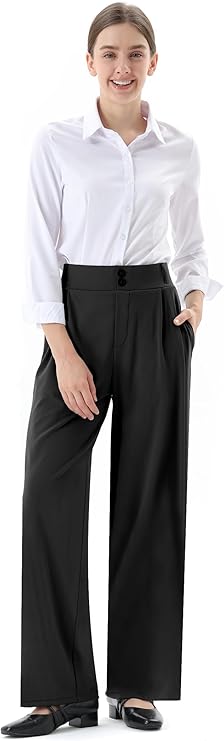 Womens Wide Straight Leg Work Pants