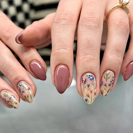 Short Press On Almond Fake Nails