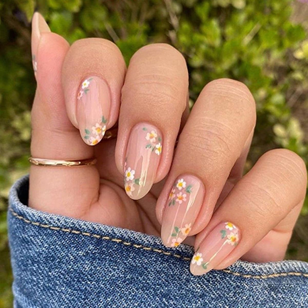 Pink Spring Press on Nails Almond Shape