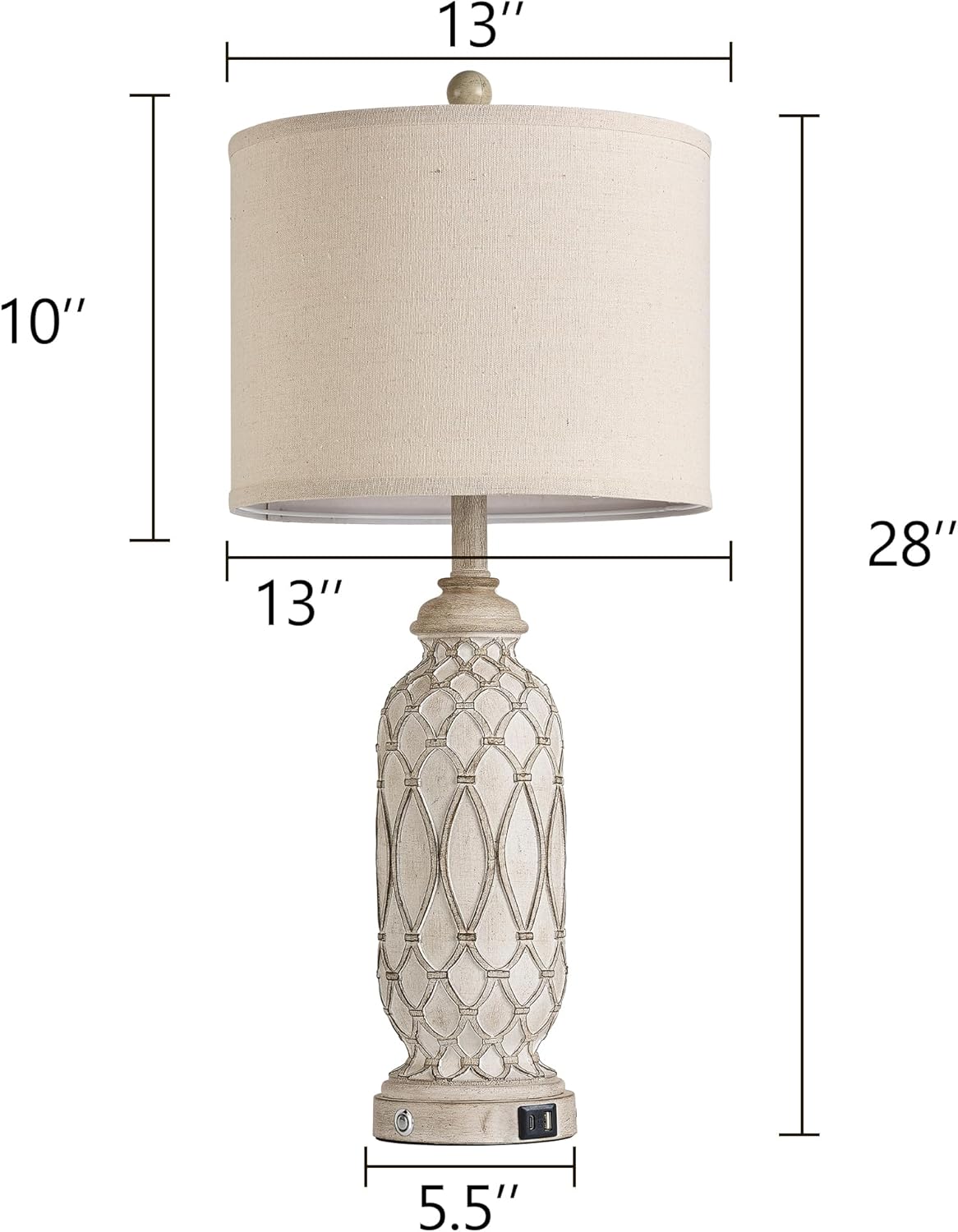 SRJJRS Farmhouse Table Lamps for Bedroom
