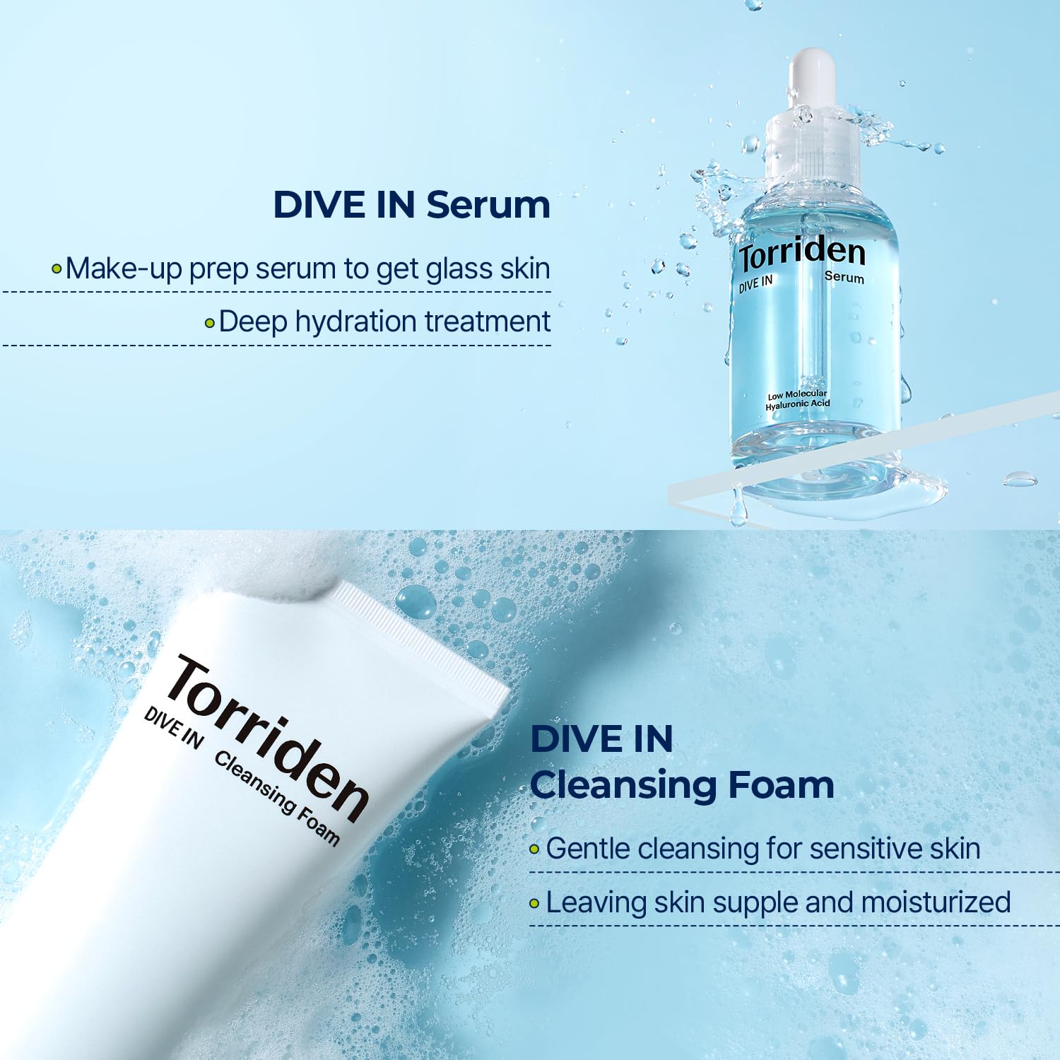 TORRIDEN Dive-in Low-molecular Hyaluronic Acid Serum + Facial Cleansing Foam