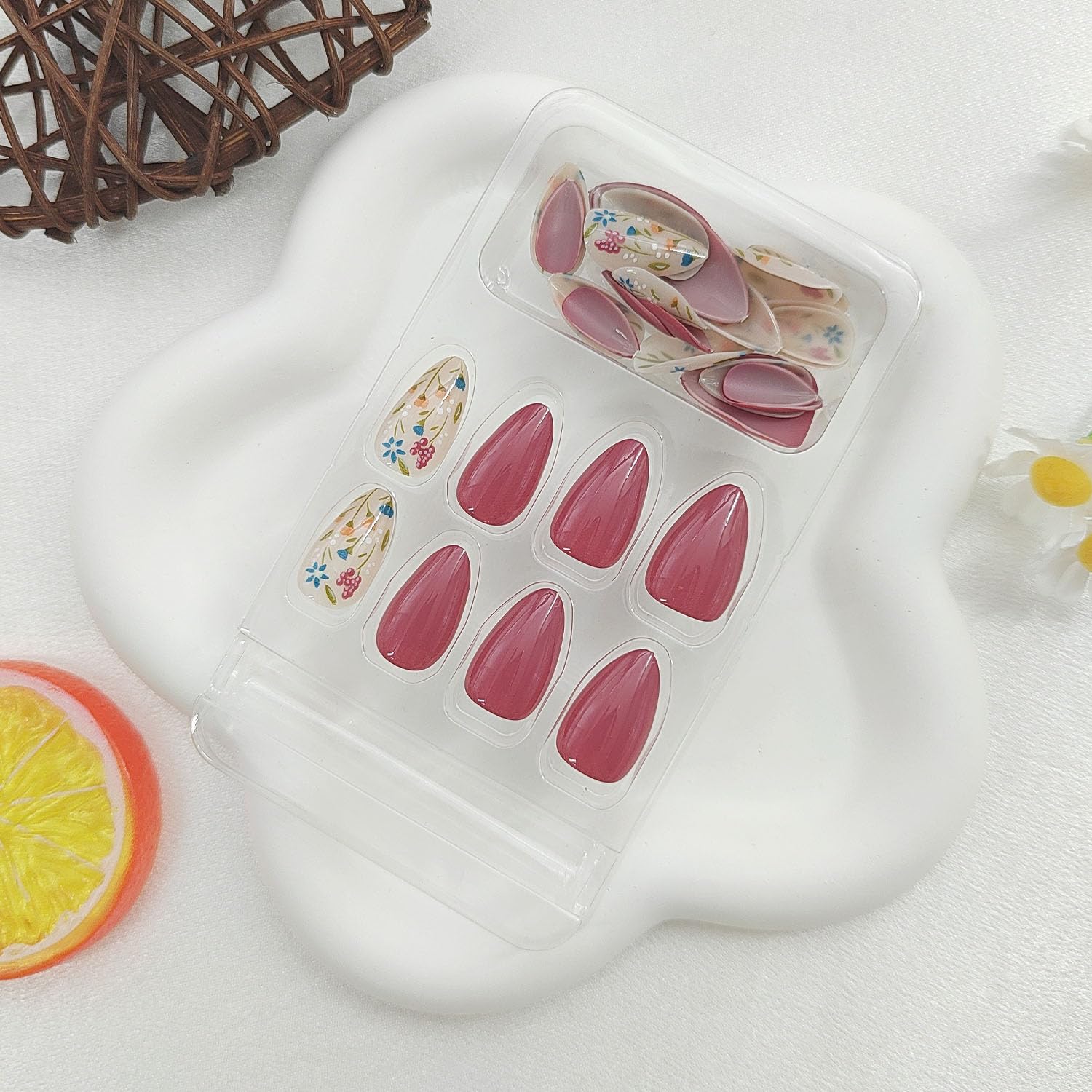 Short Press On Almond Fake Nails