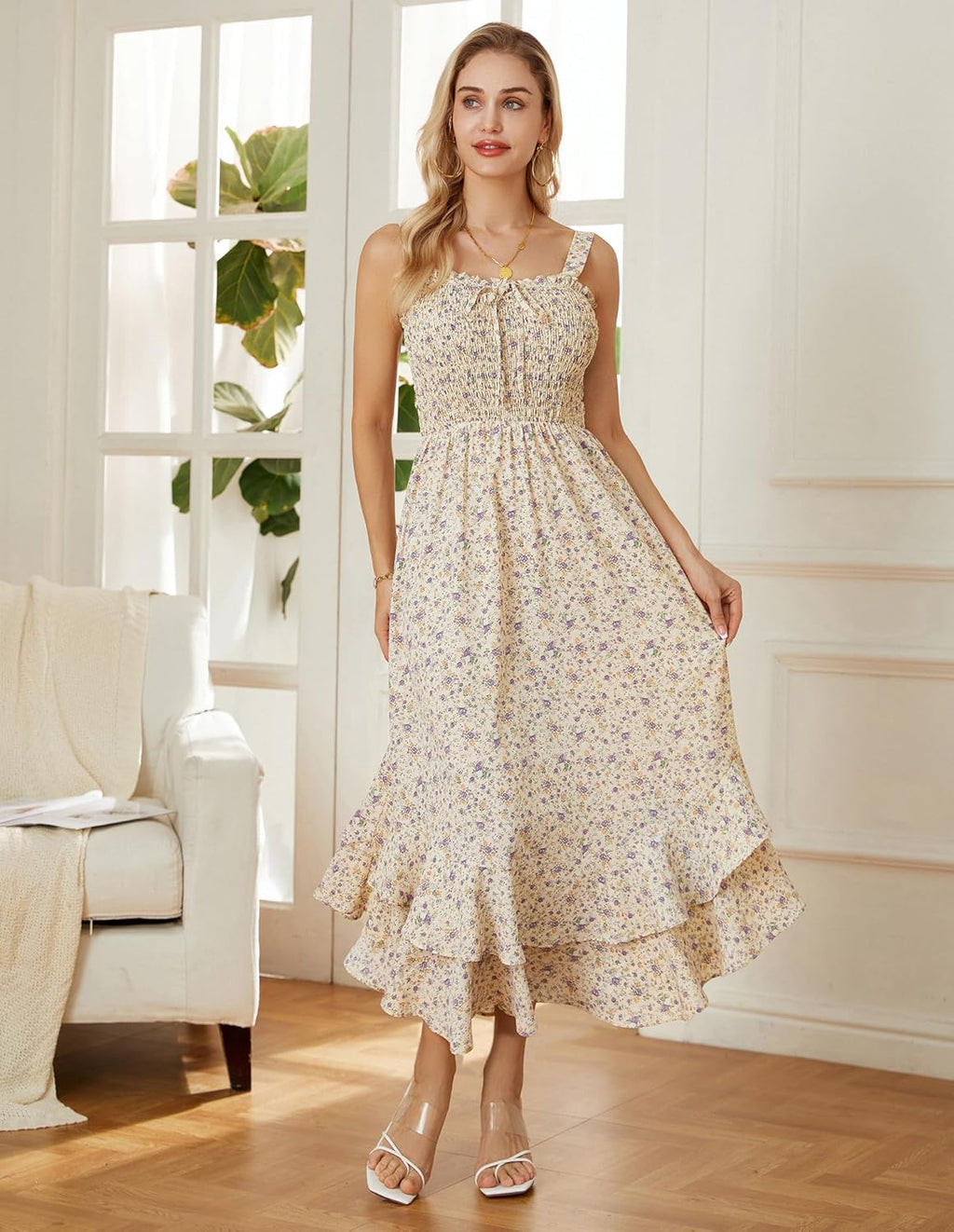 GRACE KARIN  Summer Floral Boho Dress