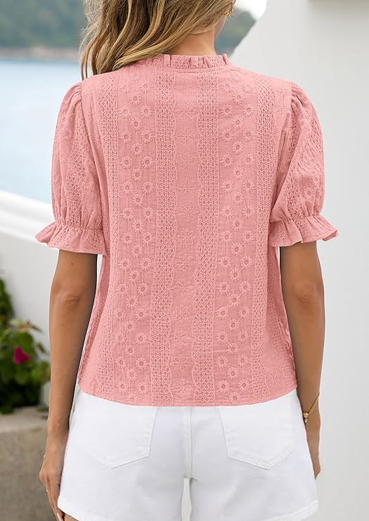 PRETTYGARDEN spring Women Puff Short Sleeve