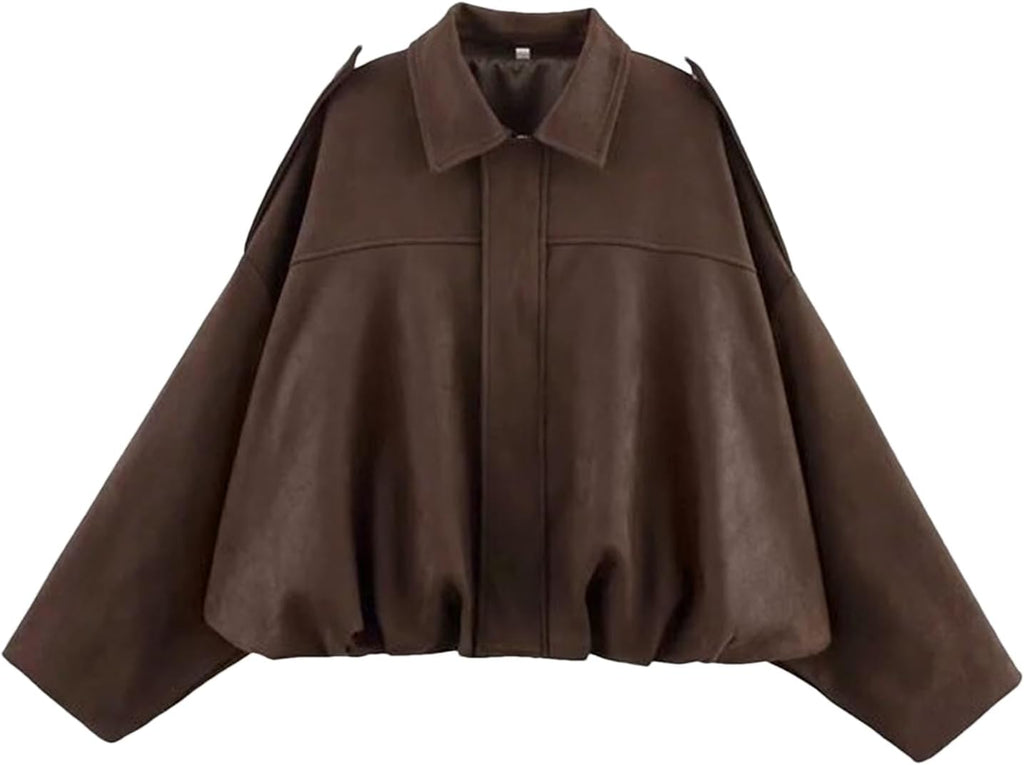 Womens Faux Suede Bomber Jacket